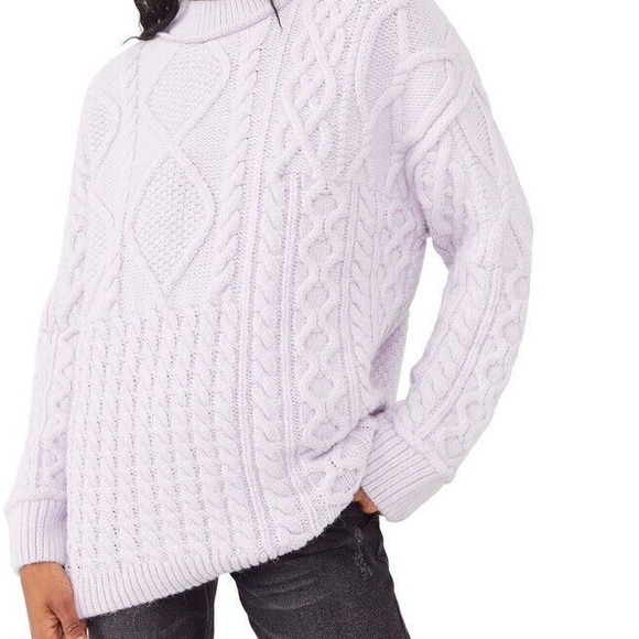 *RARE* free people Leslie cable knit sweater size L - Picture 2 of 6